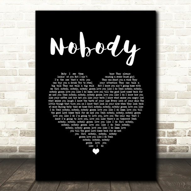 Dylan Scott Nobody Black Heart Song Lyric Music Art Print
