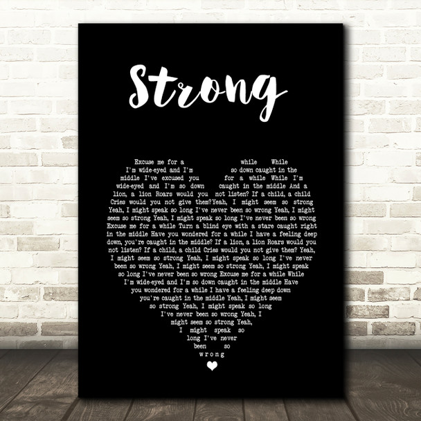 London Grammar Strong Black Heart Song Lyric Music Art Print