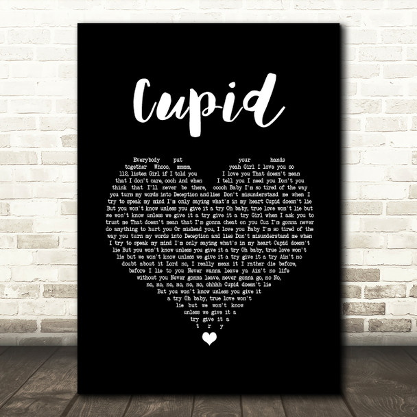 112 Cupid Black Heart Song Lyric Music Art Print