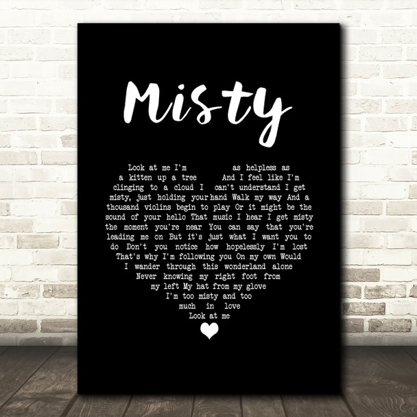Johnny Mathis Misty Black Heart Song Lyric Music Art Print