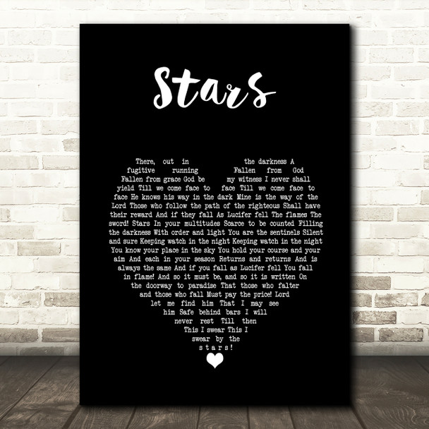 Russell Crowe Stars Black Heart Song Lyric Music Art Print