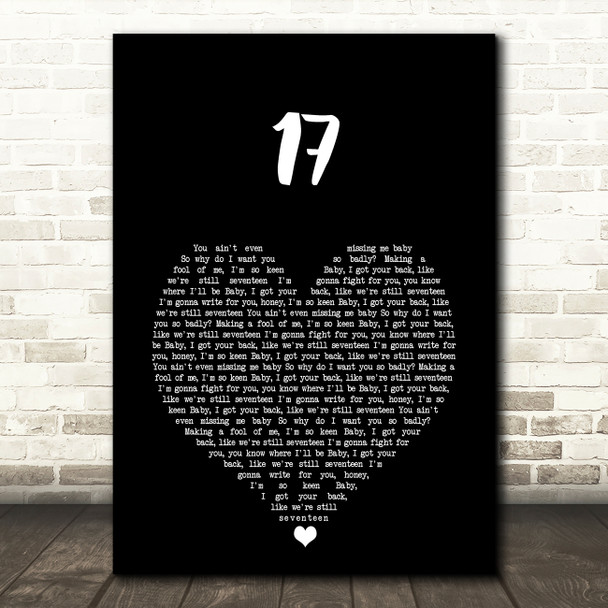 M.K. 17 Black Heart Song Lyric Music Art Print