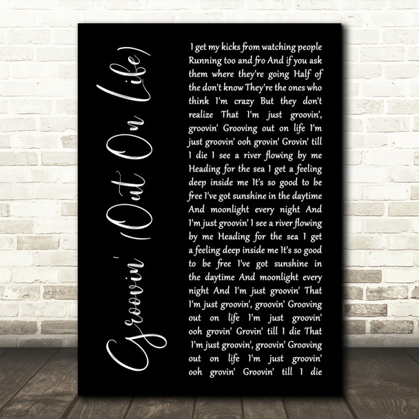 UB40 Groovin' (Out On Life) Black Script Song Lyric Music Art Print