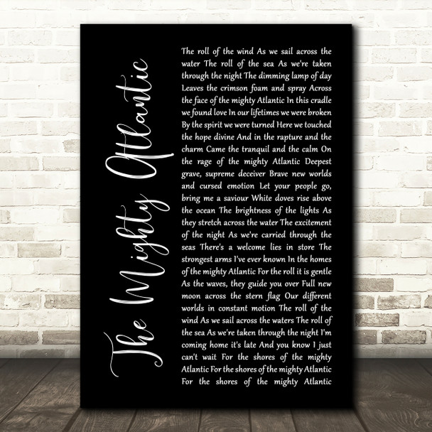 Runrig The Mighty Atlantic Black Script Song Lyric Music Art Print