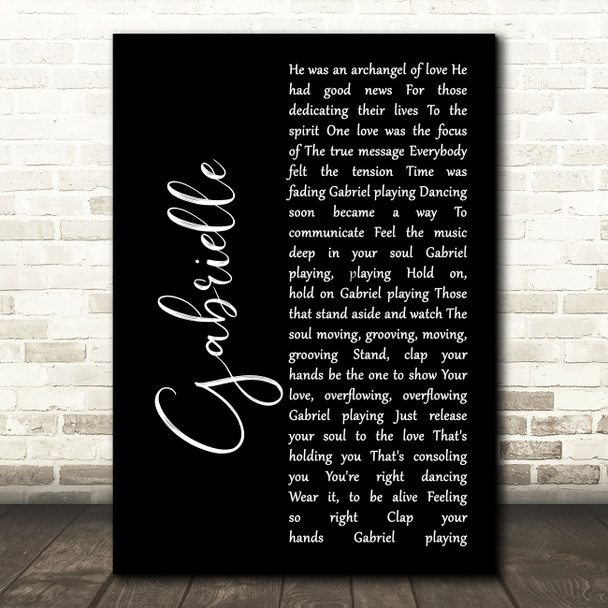 Roy Davis Jr. Gabrielle Black Script Song Lyric Music Art Print