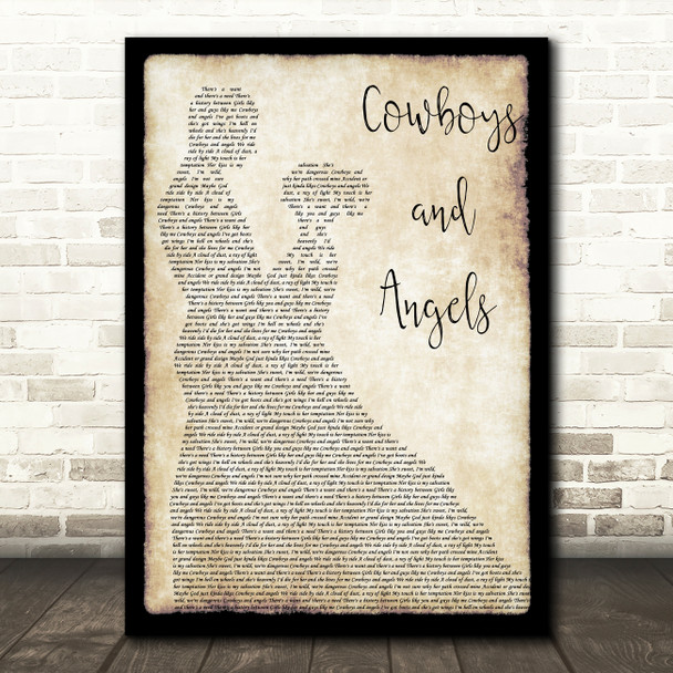 Dustin Lynch Cowboys and Angels Man Lady Dancing Song Lyric Music Art Print