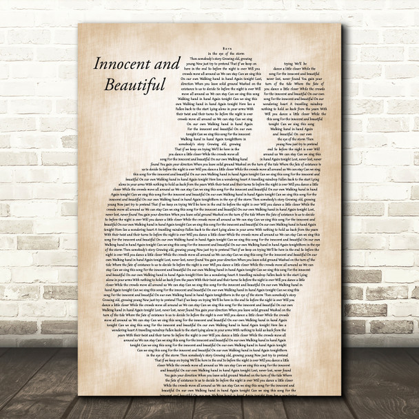 Tide Lines Innocent and Beautiful Father & Baby Song Lyric Music Art Print