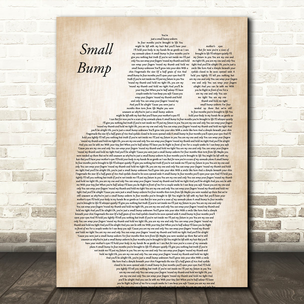 Ed Sheeran Small Bump Father & Baby Song Lyric Music Art Print