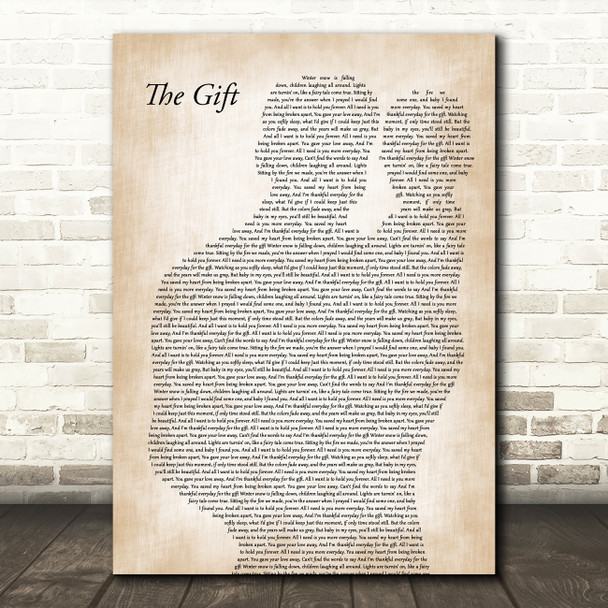 Collin Raye The Gift Father & Baby Song Lyric Music Art Print