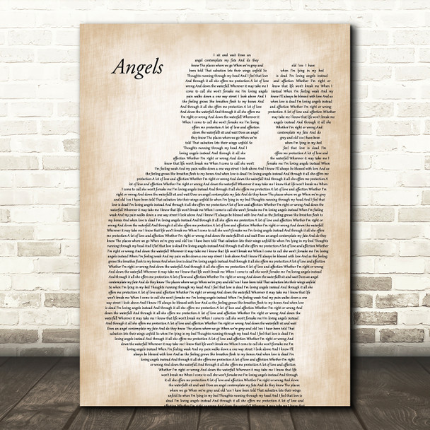 Robbie Williams Angels Father & Baby Song Lyric Music Art Print