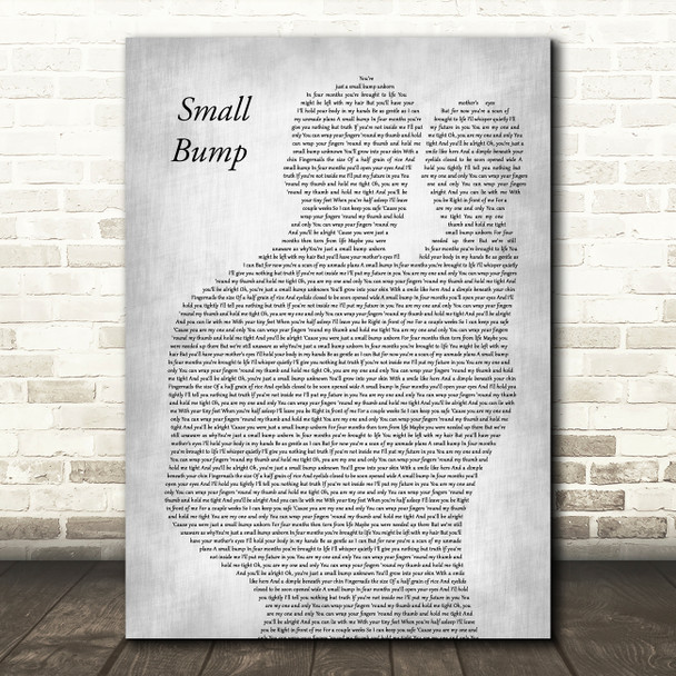 Ed Sheeran Small Bump Father & Baby Grey Song Lyric Music Art Print