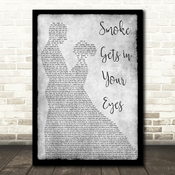 The Platters Smoke Gets in Your Eyes Grey Man Lady Dancing Song Lyric Music Art Print