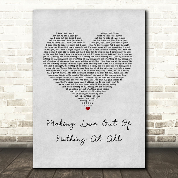 Air Supply Making Love Out Of Nothing At All Grey Heart Song Lyric Music Art Print