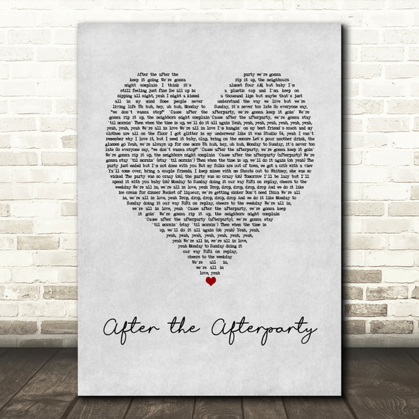 Charli XCX After the Afterparty Grey Heart Song Lyric Music Art Print