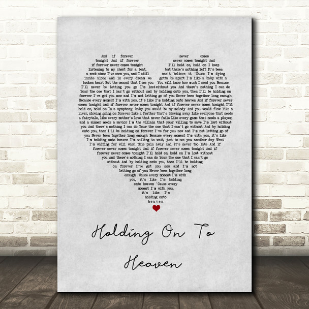 Nickelback Holding On to Heaven Grey Heart Song Lyric Music Art Print