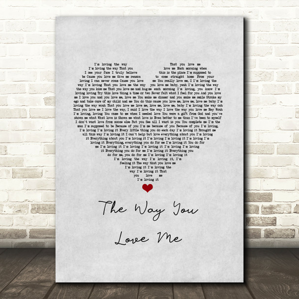 Ron Hall & The Muthafunkaz feat. Marc Evans The Way You Love Me Grey Heart Song Lyric Music Art Print