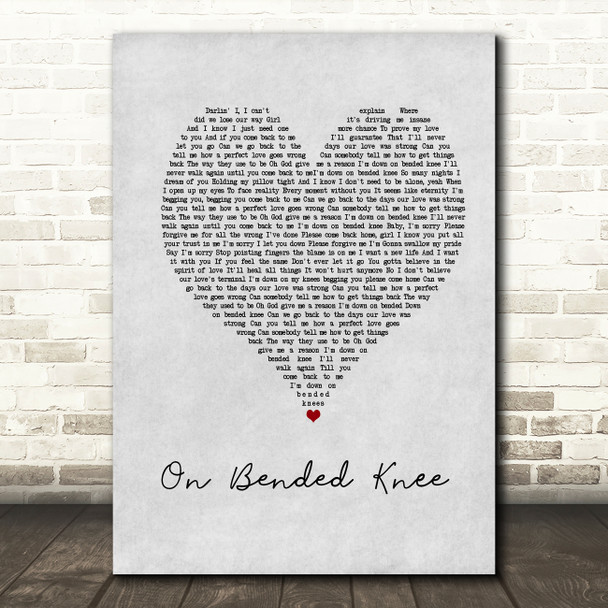 Boyz II Men On Bended Knee Grey Heart Song Lyric Music Art Print