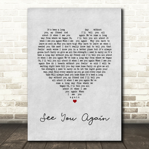 Connie Talbot See You Again Grey Heart Song Lyric Music Art Print