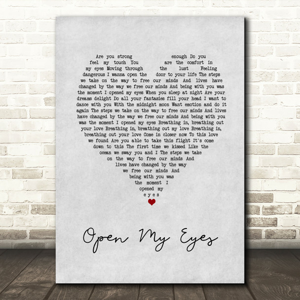 Buckcherry Open My Eyes Grey Heart Song Lyric Music Art Print
