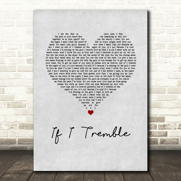 Front Porch Step If I Tremble Grey Heart Song Lyric Music Art Print