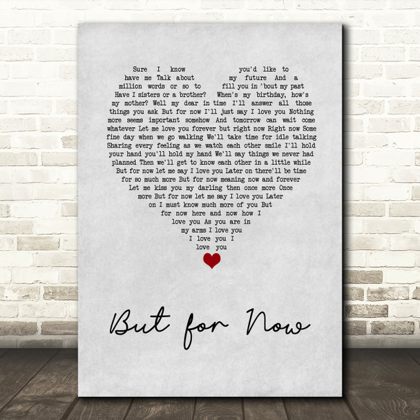 Jamie Cullum But for Now Grey Heart Song Lyric Music Art Print