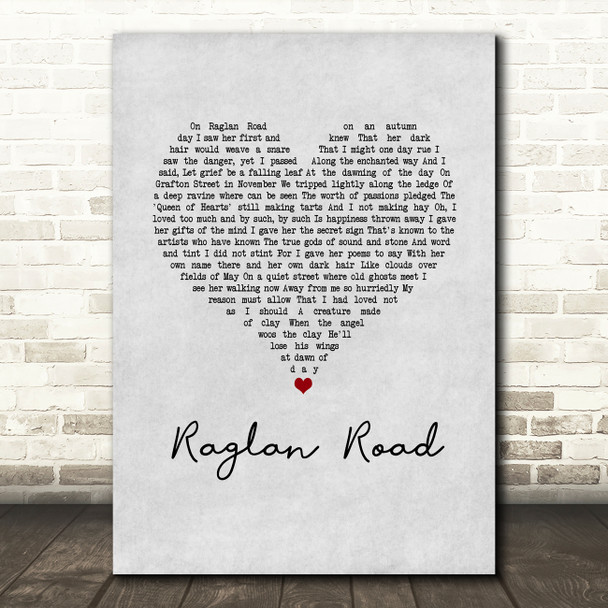 The Dubliners Raglan Road Grey Heart Song Lyric Music Art Print
