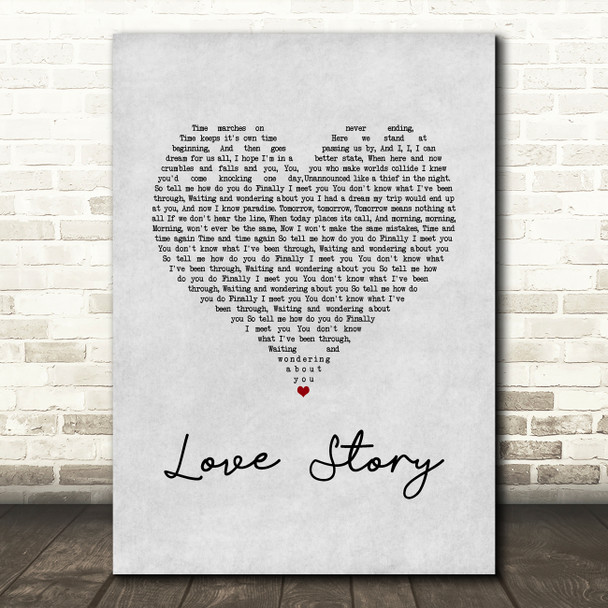 Layo & Bushwacka! Love Story Grey Heart Song Lyric Music Art Print