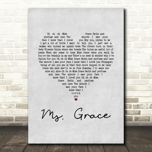 Tymes Ms. Grace Grey Heart Song Lyric Music Art Print