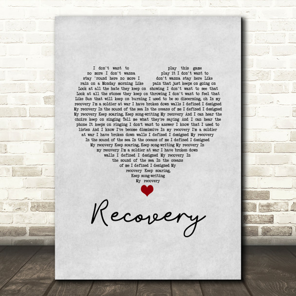 James Arthur Recovery Grey Heart Song Lyric Music Art Print