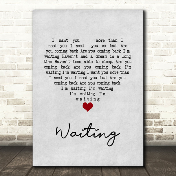 Alice Boman Waiting Grey Heart Song Lyric Music Art Print