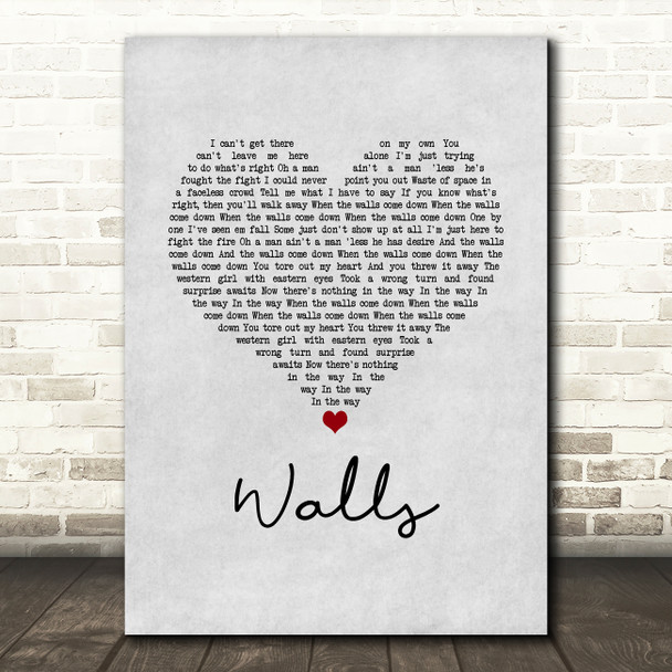 Kings Of Leon Walls Grey Heart Song Lyric Music Art Print