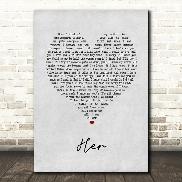 Anne-Marie Her Grey Heart Song Lyric Music Art Print