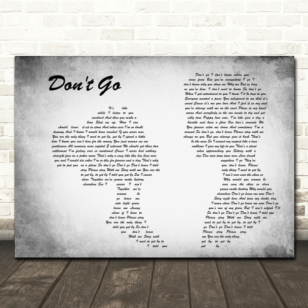 Wretch 32 Don't Go Man Lady Couple Grey Song Lyric Music Art Print