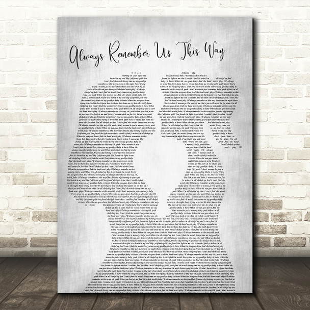 Lady Gaga Always Remember Us This Way Lesbian Women Gay Brides Couple Wedding Grey Song Lyric Music Art Print