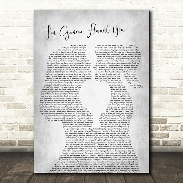 Fabienne Delsol I'm Gonna Haunt You Lesbian Women Gay Brides Couple Wedding Grey Song Lyric Music Art Print