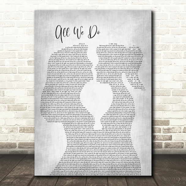 Oh Wonder All We Do Lesbian Women Gay Brides Couple Wedding Grey Song Lyric Music Art Print