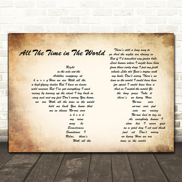 Deep Purple All The Time in The World Man Lady Couple Song Lyric Music Art Print