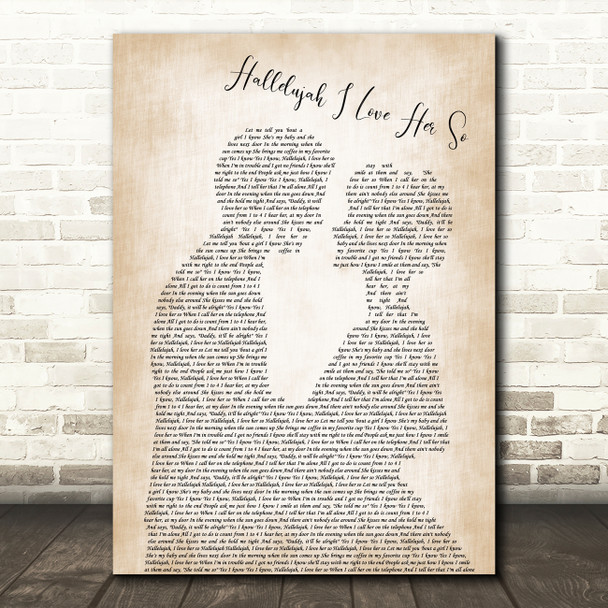 Hugh Laurie Hallelujah I Love Her So Man Lady Bride Groom Wedding Song Lyric Music Art Print