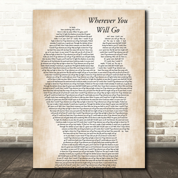 The Calling Wherever You Will Go Mother & Baby Song Lyric Music Art Print