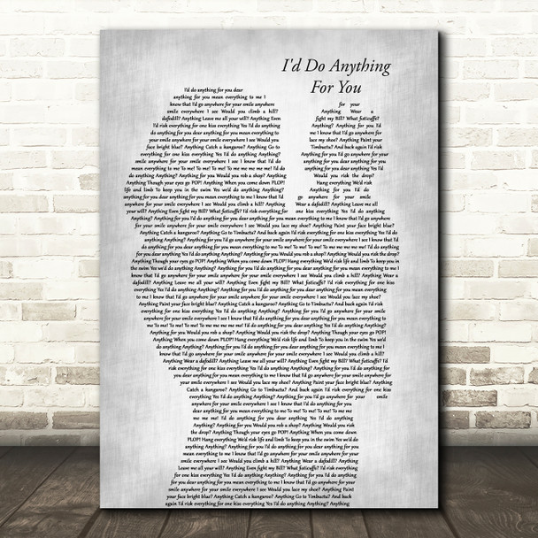 Oliver the Musical I'd Do Anything for You Mother & Baby Grey Song Lyric Music Art Print