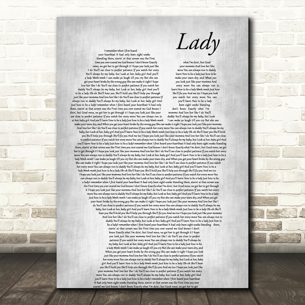 Brett Young Lady Mother & Baby Grey Song Lyric Music Art Print