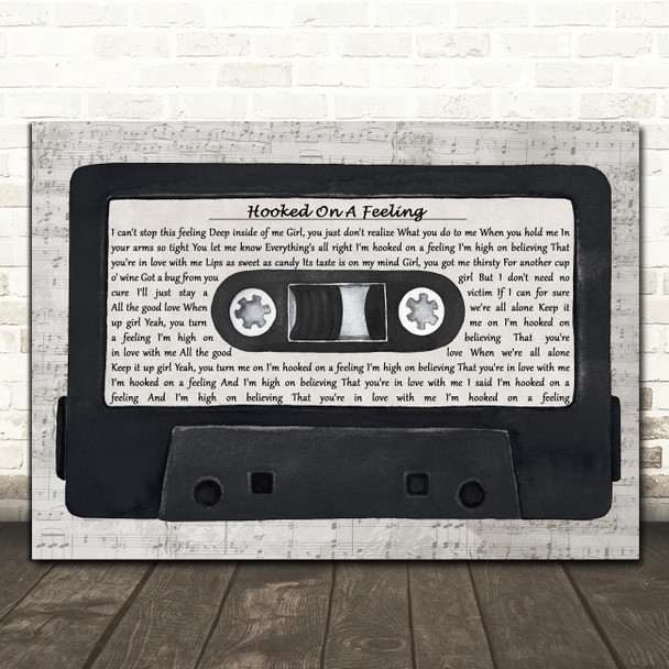 Blue Swede Hooked On A Feeling Music Script Cassette Tape Song Lyric Music Art Print