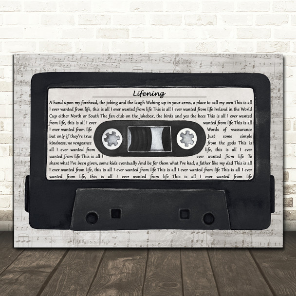 Snow Patrol Lifening Music Script Cassette Tape Song Lyric Music Art Print