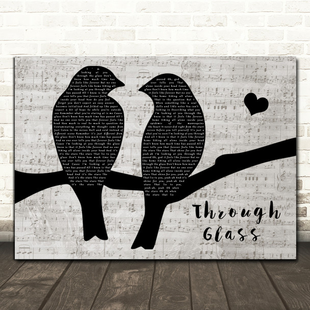 Stone Sour Through Glass Lovebirds Music Script Song Lyric Music Art Print