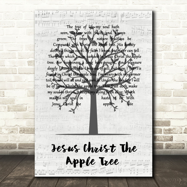 Poston E Jesus Christ the apple tree Music Script Tree Song Lyric Music Art Print