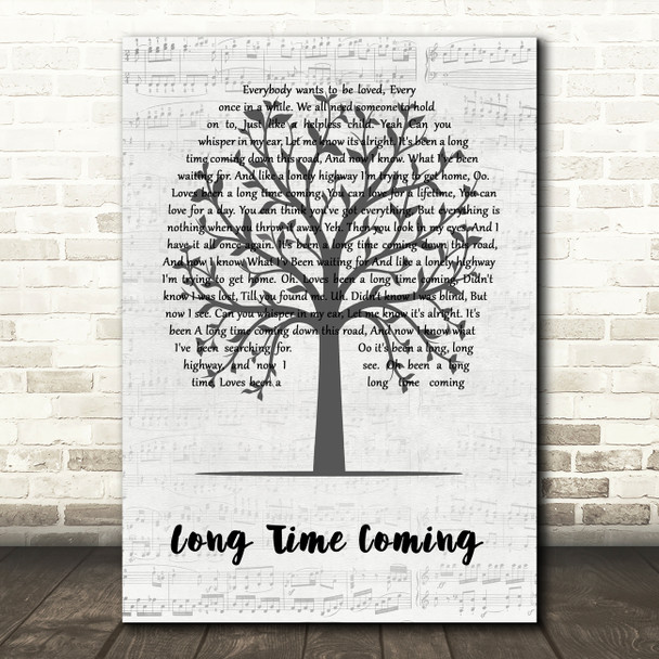 Oliver James Long Time Coming Music Script Tree Song Lyric Music Art Print