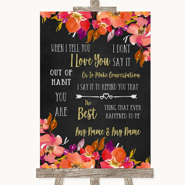Pink Coral Orange & Purple When I Tell You I Love You Personalized Wedding Sign Pink Coral Orange & Purple When I Tell You I Love You Personalized Wedding Sign