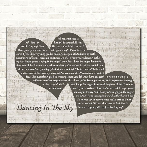 Dani And Lizzy Dancing In The Sky Landscape Music Script Two Hearts Song Lyric Music Art Print