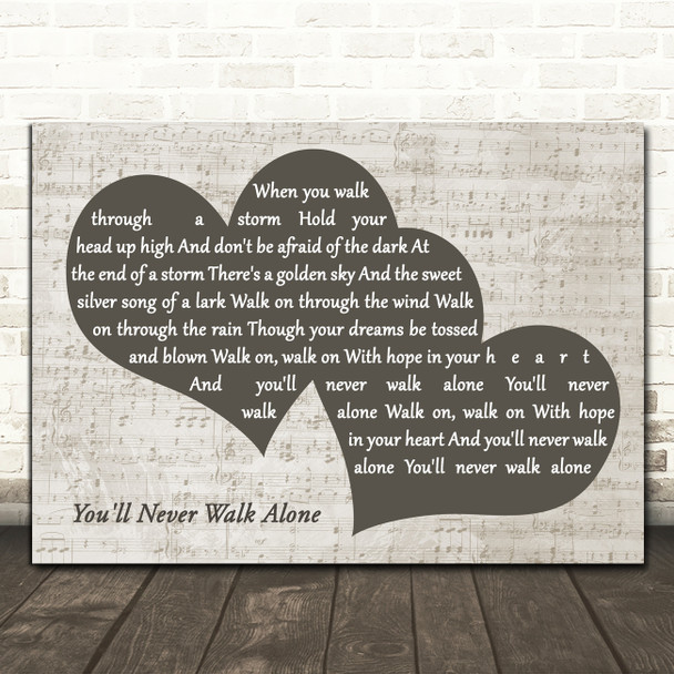 Gerry And The Pacemakers You'll Never Walk Alone Landscape Music Script Two Hearts Song Lyric Music Art Print