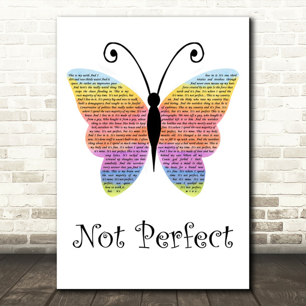 Tim Minchin Not Perfect Rainbow Butterfly Song Lyric Music Art Print